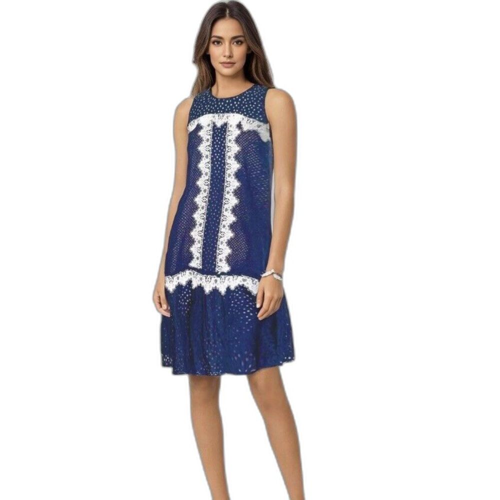 NHA KHANH Womens Dress Size 10 Bell Shaped Eyelet Lace Southernbell Bohowestern